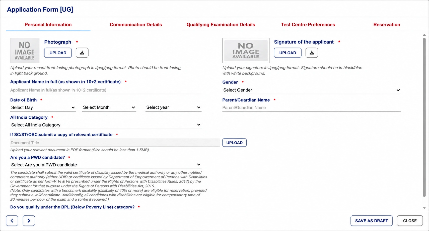 CLAT Application Form