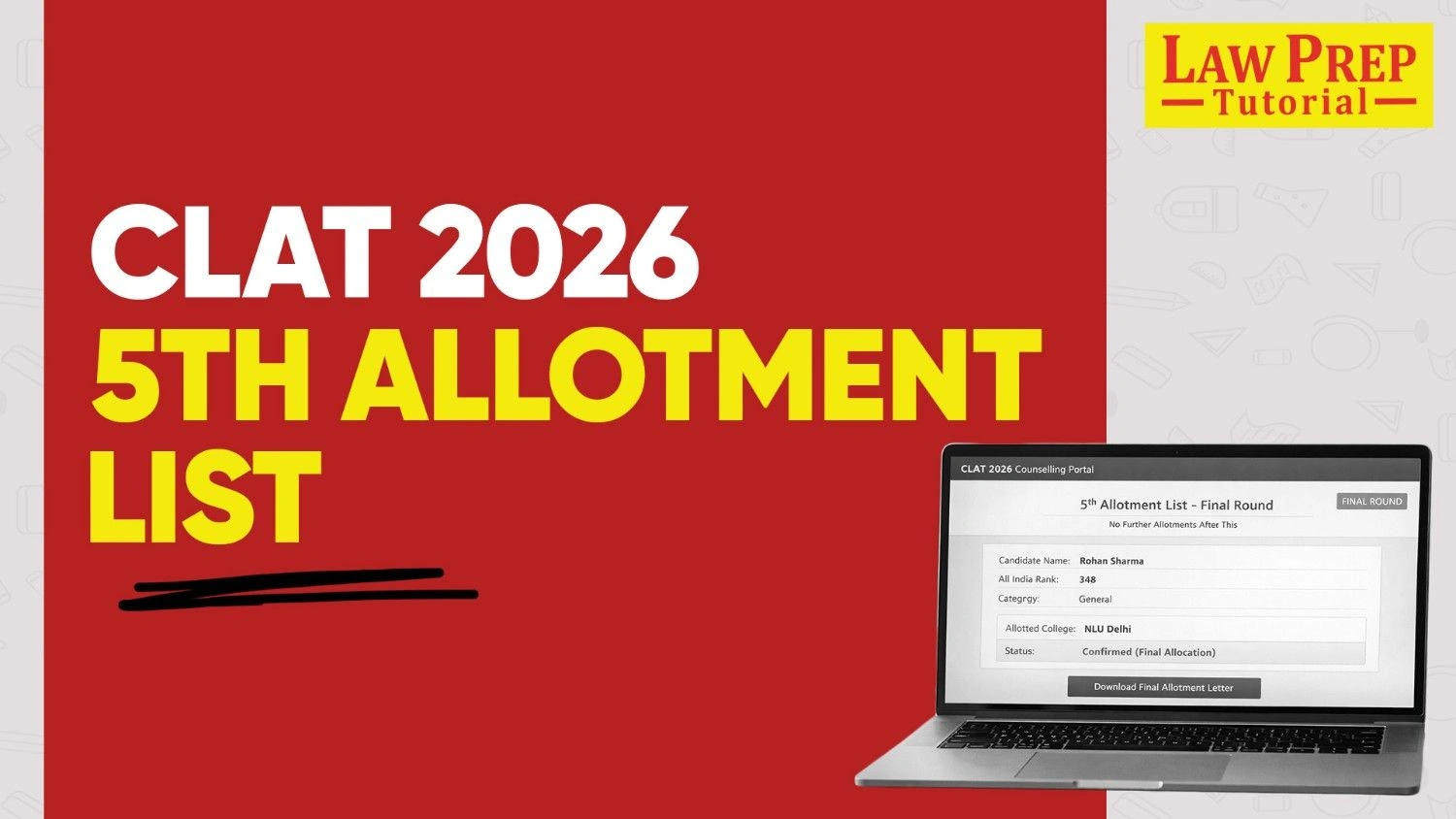 CLAT 2026 Fifth Allotment List