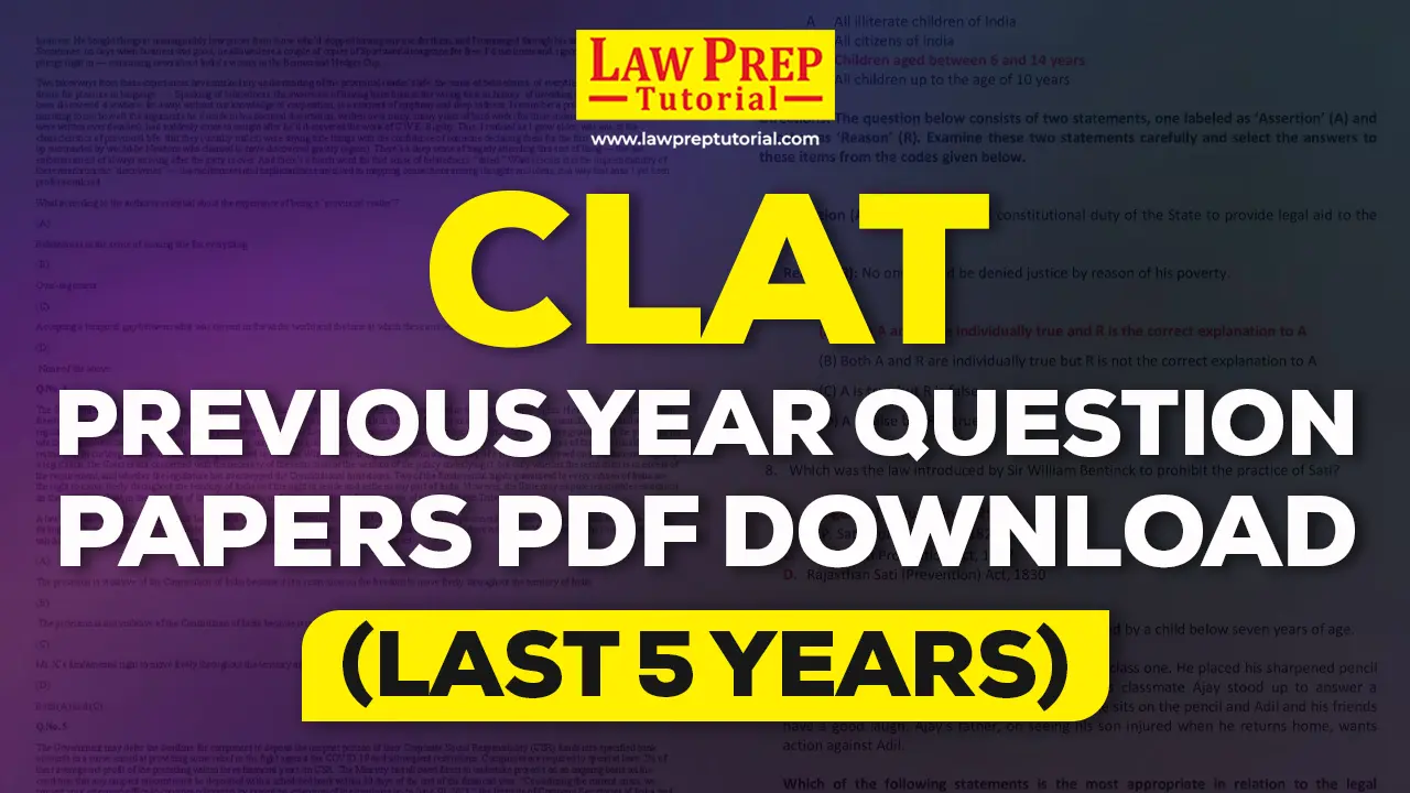 CLAT Previous Year Question Papers PDF (2019 to 2024)