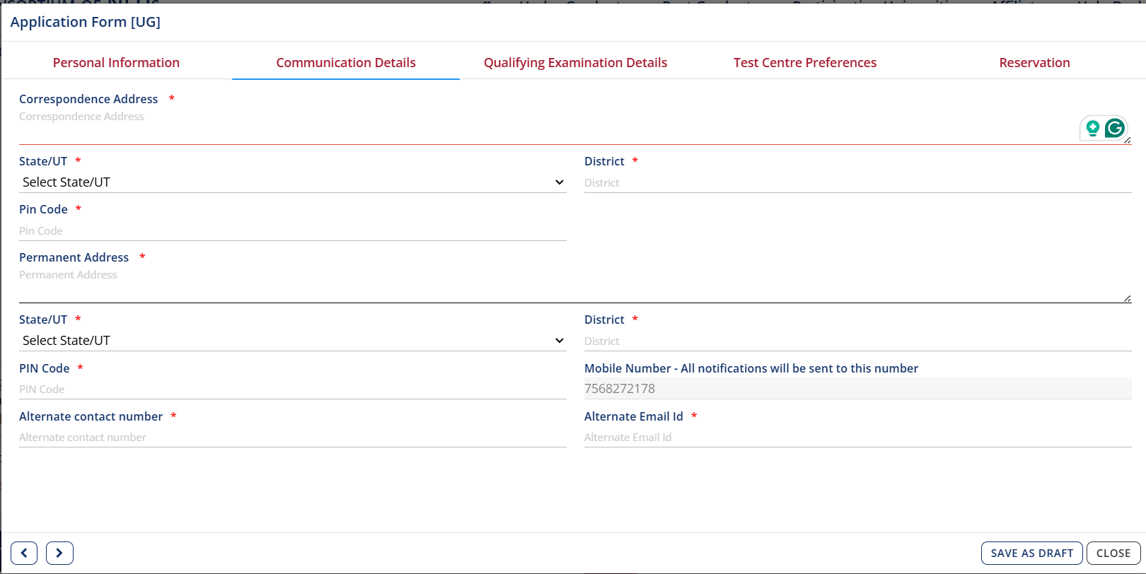 clat application form details