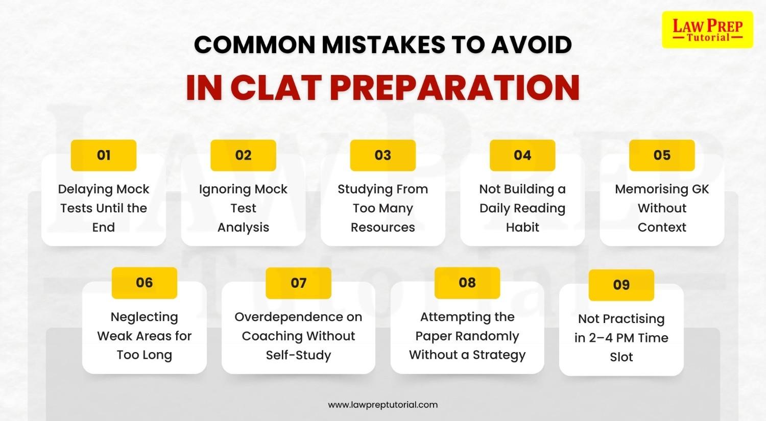 Common Mistakes to avoid in CLAT preparation