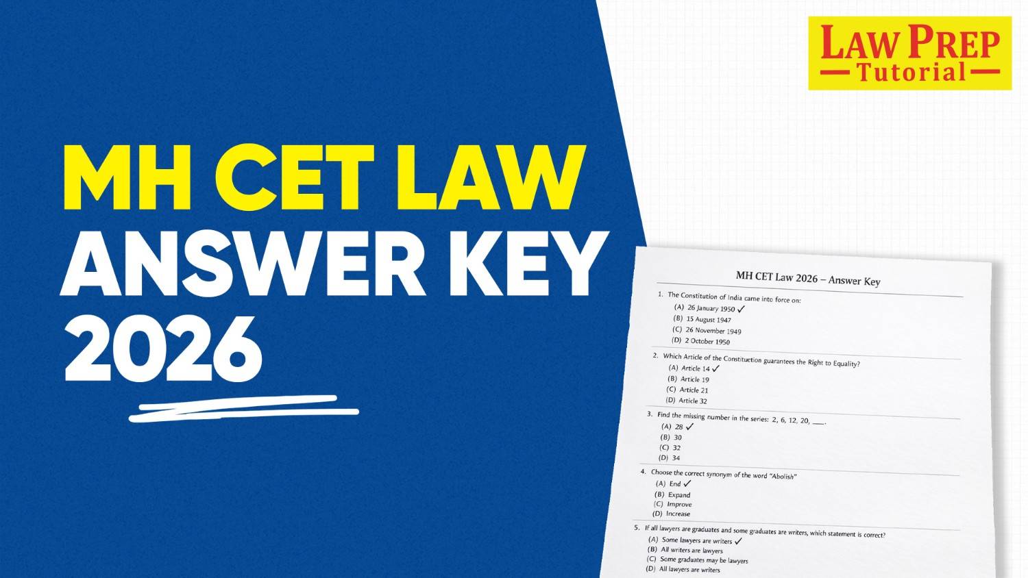 MH CET Law Answer Key 2026
