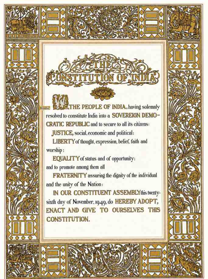 preamble of constitution of india