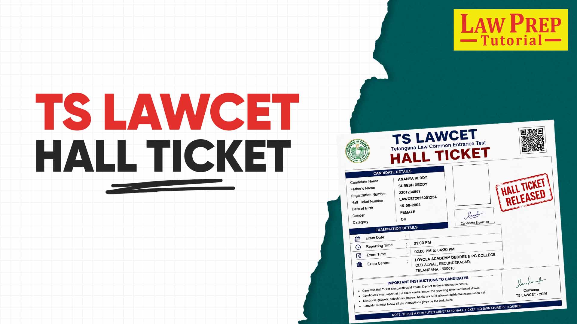 ts lawcet hall ticket